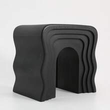 YUNRUX Mesa auxiliar creativa, mesa auxiliar para sofá, mesa de noche - Negro - Ver 3