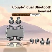 2pcs Earphones, In-Ear + Clip-On Style, Suitable For All, Daily Versatile Appearance, Fashionable Design, Type-C Charging Compatible With Multiple Devices, Extra-Long Battery Life, - Available In Multiple Colors - View 3