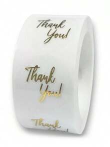 500pcs/Roll Transparent 'Thank You' Stickers, Minimalist And Practical Multipurpose - 多色 - 查看 1