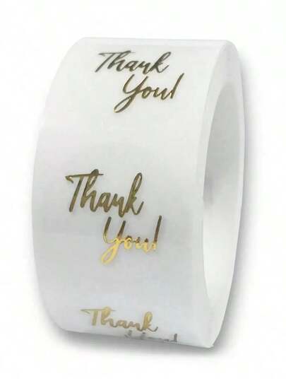 500pcs/Roll Transparent 'Thank You' Stickers, Minimalist And Practical Multipurpose