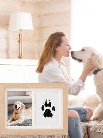 2pcsNo-Wash DIY Ink Photo Frame, Does Not Touch Ink, Suitable For Cat, Dog, And Other Pet Keepsakes, Gifts, Free DIY, Hands, Feet, Available In Multiple Colors, Stationery, Christmas Memorabilia, Office Supplies.