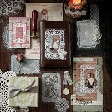 30 Sheets/Pack Retro Art Basics Versatile Lace Borders Scenery Scrapbook Supplies PET Waterproof Stickers Small Fresh Flowers Plants Little Bear Love Diary Bookkeeping Materials Decoration Collage Cute Stickers For School Stationery Supplies - Multicolor - View 7