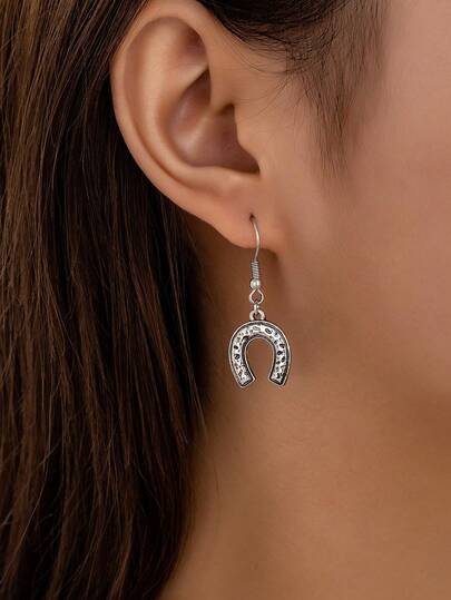 1 Pair Horseshoe Earring Western Cowgirl Style Earrings Jewelry For Women