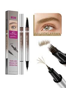 W3W 2-In-1 Eyebrow Pencil & Eyeliner, Natural Waterproof Sweat-Resistant Long-Lasting Buildable Eyebrow Pencil, Women Dual-Ended Micro-Sculpting Eyebrow Pencil, Waterproof, Creates Defined Natural Brows, With Built-In Eyebrow Brush