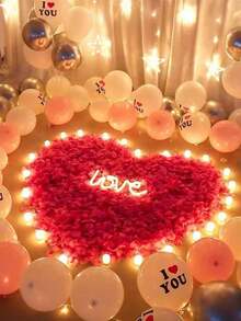 2000/1000/500/100片人造红玫瑰花瓣，手工浪漫花束，适用于婚礼、情人节、房间装饰、家居装饰、生日装饰、餐桌装饰、卧室装饰、浴室装饰、情人节礼物、毕业装饰，是浪漫场合和礼物的完美之选，用途广泛。 - 彩色 - 查看 3