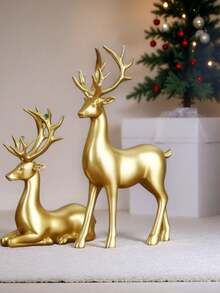 Piece Nordic Luxury Resin Deer Crafts Decorate Living Room Bedroom TV Cabinet Wine Cabinet, Animal Deer Sculptures, Black Deer Ornaments And Holiday Decorative Accessories