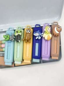5pcs Tungtungtung Sahur Cute Shaped Erasers In Yellow, Blue, Brown, Purple, Green, 5 Styles. A Great Gift For Friends, Really Hard To Put Down. Italian Brain Rot Eraser Series, Featuring A Variety Of Shapes, Rich Colors, Each With A Charming Look, Excellent Erasing Power, Leaves No Marks And Doesn't Crumble Easily. - Multicolor - View 12