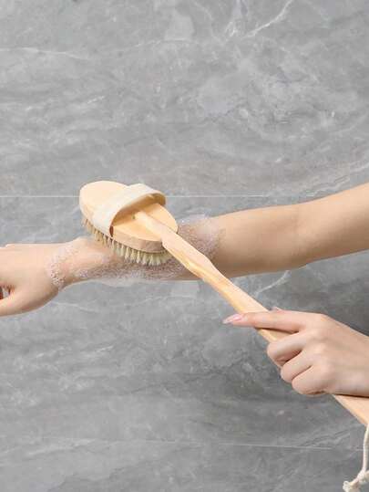 قطعة واحدة من فرشاة تدليك الظهر القابلة للفصل للاستخدام في الاستحمام، لترطيب وتقشير الجلد الجاف، تصميم مريح للقبضة مناسب للرجال والنساء