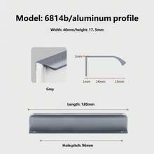 مقبض خزانة طويل مثبت على الحافة بتصميم بسيط، مقبض درج وباب خزانة مذهب مثبت جانبيًا مخفي