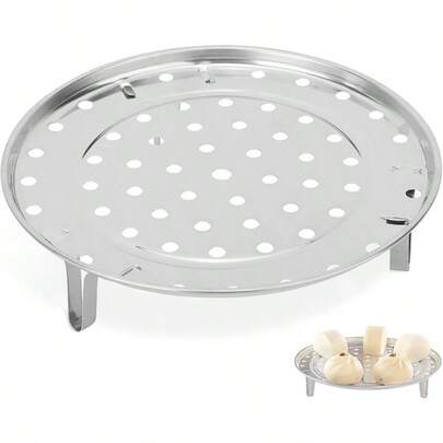 10in Steamer Rack Stainless Steel Canning Rack Cooking Food Steaming Tray Steam Basket Wok Steamer Rack For Pressure Cooker Stainless Pots Wok 26cm