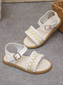 1双简约公主风平底凉鞋，时尚百搭的夏季必备单品，适合聚会和度假穿着。 - 白色 - 查看 5