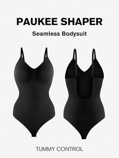 1pc Plus Size Women Seamless Backless Bodysuit, Tummy Control Lingerie, Sexy Shapewear For Summer Under Dress