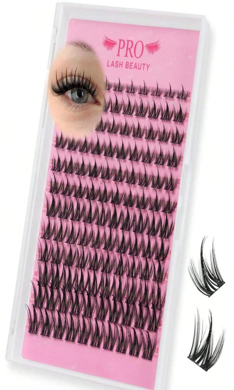 PRO LASHBEAUTY Manga Lash Clusters, California Sunset Lash Clusters Eyelash Clusters 10-18 Mixed Cluster Eyelash Extensions Reusable &Amp; Comfortable (Sunset, 10-18mix) - ColorI - 查看 1