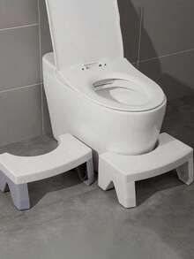 1个多功能浴室马桶凳增高器，有象牙色、蓝色和灰色可选。防滑设计，适用于办公室、卫生间，可用作脚踏凳、浴室防滑辅助踏凳，坚固耐用，可拆卸，方便收纳，适合成人、老人、孕妇和儿童使用，可移动设计，塑料便携式蹲凳，防滑蹲垫。