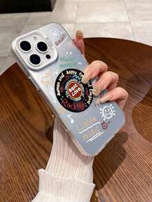 1pc IMD Procesamiento Láser TPU Blanco + PC Combinación Suave y Dura Patrón de Donut de Letra de Caricatura Grueso a Prueba de Golpes, Antigolpes y Antihuellas Funda de Teléfono de Protección Completa Compatible con iPhone 14PLUS/15/15PRO/15PROMAX/15PLUS/16/16PRO/16PROMAX/16PLUS/SAM S22/S22PLUS/S22ULTRA/S23/S23PLUS/S23FE/S23ULTRA/S24PLUS/S24ULTRA Regalo para Cumpleaños, Madre, Familia, Amigos, Novio, Novia - Plateado - Ver 6