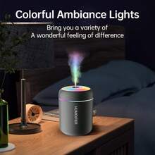 Mini Humidifier And Essential Oil Diffuser - Bedroom, Office, Car Use With Cool Mist Technology, Quiet High Mist Volume And LED Night Light - Compact And Portable Design For Home And Work - trắng - Xem 2