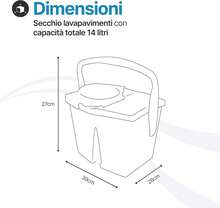 - Secchio per mocio in plastica doppia vasca - Mocio 7 litri con strizzatore - 2 vasche per acqua pulita sporca - Secchio per mocio professionale fatto in casa - Verde - Visualizzare 2