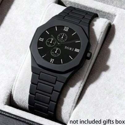 This Unisex Quartz Watch Features A Black Silicone Strap, A Sporty And Casual Style, And A Round Dial Design Suitable For Both Men And Women. Whether For Daily Wear, Birthday Gifts, Party Gatherings, Or Holiday Celebrations, It Is An Ideal Choice. It Also Makes A Perfect Gift For Friends And Family Or A Reward For Yourself.