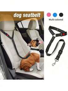 Dog 1pc Seat Belt Adjustable - Headrest Dog Car Seat Belt Restraint Puppy - Elastic Pet Dog Seat Belt Harness - Strong Leads Harness For Dogs Cats And Pets - Multicolor - View 11