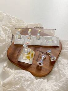 亚克力极光彩虹色矩形钻石形状美甲展示架，树脂水晶珠水钻复古韩国花朵激光 DIY 家居和户外女士母亲姐妹妻子女友婚礼美甲沙龙美容情人节使用