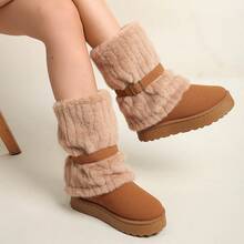 Snow Boots Women's Soft Sole Women's Shoes New Style Mid-Tube Short Boots Warm Plus Velvet Cotton Shoes Winter - Lạc đà - Xem 2