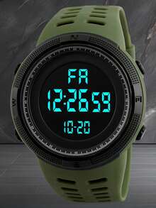 Đồng hồ thể thao điện tử đa chức năng thời trang dành cho nam và nữ, màn hình lớn, ngoài trời - Một cỡ - Xem 9