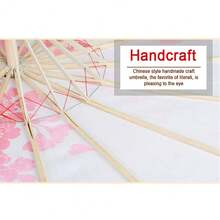 1PCS Art Umbrella Chinese Umbrella Classic Style Decorative Umbrella Oil Paper Painted Parasol Umbrella - Pink - View 3