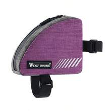 Bolsa de cuadro de bicicleta mini de 0.4L WEST BIKING, ligera, con forma de triángulo, reflectante y compacta para la parte delantera de la bicicleta - Multicolor - Ver 8
