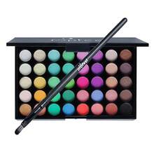 40 Colors Eyeshadow Palette With Makeup Brush, Long-Lasting Waterproof Makeup Kit With Natural & Highlighter Shades, Shimmer & Matte Shades, Earth Tones & Soft Hues, Ideal Gift For New Year, Carnival, Masquerade, Christmas - Candy Color+Brush - 查看 7
