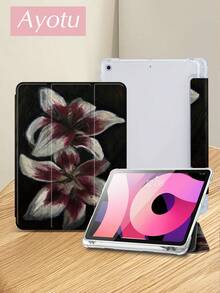 Ayotu 1pc Lily Flowers Tablet Case & Kindle E-Book Case Compatible With IPad 10th Generation, IPad 11/Air 4th/Air 7th/9.7 Inches, Compatible With Samsung Galaxy Tab A9 Plus, Kindle (11th Generation-2024 Release)(6 Inch), Kindle Paperwhite 12th Gen 2024, Great Holiday Gift, Stylish And Simple Pattern. - Multicolor - View 4