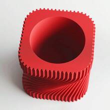 ORIZZONTE Modern Decorative Vase With Intertwined Spiral Structure – Dynamic Minimal Design For Plants, Cactus, Bonsai – Home/Office Gift Idea – Available In 2 Sizes – 100% Made In Italy, Shipping From Italy - 紅色 - 查看 5