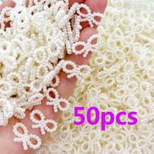 50/200 piezas Lazo, perlas artificiales de marfil Decoración de lazo para el cabello para decoración de boda DIY, decoración diaria, material DIY Clip para el cabello Suministros de joyería DIY Productos hechos a mano - Multicolor - Ver 9
