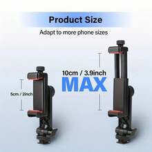 DSLR Camera To Smartphone Monitor Adapter, Low Angle Viewfinder, Hot/Cold Shoe Mount, Smartphone Clip Holder Accessory, Compatible With Canon, Nikon Cameras - Black - View 7