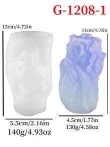 波浪柱香薰蜡烛模具 DIY 几何圆柱香薰石石膏模具 - 白色 - 查看 5