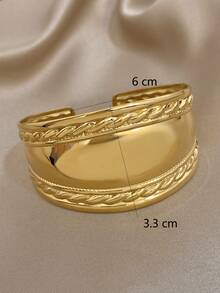 1 Pc Vintage Chunky Cuff Bracelets For Women Stylish Stainless Steel Bracelet Daily Party Jewelry Christmas Gifts - D997557B-001 - View 4