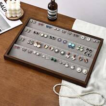 1pc Walnut Color Jewelry Organizer Tray, Necklaces Rings Jewelry Display Holder Tray, Gift For Girls Organizer Storage Box Travel Gifts - Walnut Tray - View 29