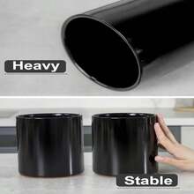 Nucookery Utensil Holder, 64" Ceramic Kitchen Utensil Holder With Countertop-Protection Cork Bottom, Farmhouse Kitchen Decor For Counter, Christmas Gift (Stone Black) - ColorA - 查看 4