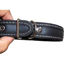 EstiloGenéRico Collar De Cuero Premium Para Perro, Interior De Terciopelo, Resistente, Elegante, Negro, No Irrita La Piel (Mediano).VersióN Mejorada - 1 - Ver 3