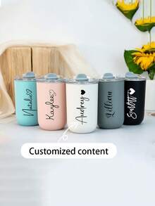 1个定制不锈钢旅行杯 - 双层隔热咖啡杯，可定制姓名，冷饮杯 | 优雅雾面 | 双层隔热，咖啡杯，可重复使用，多功能，装饰性强，时尚精致，可定制，个性化，独特，送给他的理想礼物，送给她的理想礼物，送给男朋友，女朋友，爸爸，妈妈，家人，朋友，儿子，女儿，学生，上班族，孩子，办公室，茶室，学校，家庭，时尚设计 - 彩色 - 查看 1
