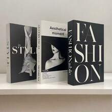 3pcs Foldable Decorative Fake Books, Paper Material, Suitable For Home, Living Room, Coffee Table, Modern Decor, Stackable Display, Hotel, Gift, Minimalist Nordic Style Decorative Books, Coffee Shop, Showroom Tabletop Prop - Multicolor - View 3