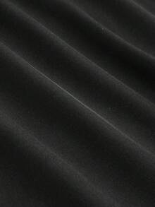 Women's High Waist Zipper Front Slit Mini Skirt - Black - View 3