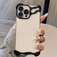 1 chiếc ốp lưng điện thoại cao cấp bằng kim loại không gỉ và hợp kim nhôm, thiết kế cong độc đáo, kèm miếng dán bảo vệ ống kính camera, tương thích với iPhone 16/15/14/13 Pro Max Plus, bảo vệ camera chống rơi vỡ, tương thích với Apple S23/S24+/S25 Ultra, 14 Pro, thiết kế 3D rỗng, quà tặng lý tưởng cho các cặp đôi và bạn thân. - màu đen - Xem 4