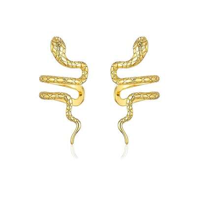 Simple Snake Clip Earrings For Women Fashion Wedding High Jewelry Party Gifts For Women Mother Friends,A-Gold
