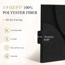 Acoustic Wall Panels 8 Pack 2" X 2" Wall Art Sound Proof Panels 3D Carving Decorative Sound Absorbing Panels For Walls For Recording Studio Office Home, Black & Beige,31321678 - 黑色 - 查看 2