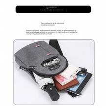Bolso de pecho para hombre,bandolera,bolso pequeño y moderno para hombre,Tela Oxford,ideal para uso deportivo e informal. - Negro - Ver 5