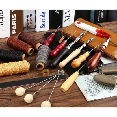 31 Peças Ferramentas Perfurador De Couro Kit De Costura