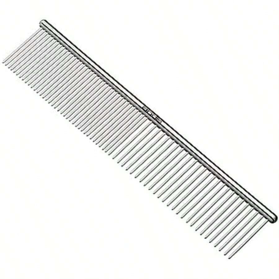 Andis 68550 - Peine de acero inoxidable para nudos, tapetes y depilación suelta, herramienta de dematación efectiva, cómoda, ligera, portátil y segura para perros, gatos y mascotas, plata, 7-1/2 pulgadas(Small) - Multicolor - Ver 1