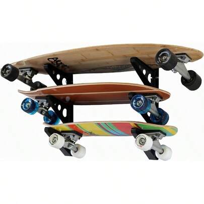 Skateboard Rack 3 Board Wall Storage Mount Home And Garage