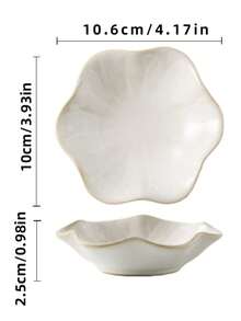 1pc Ceramic Flower Shaped Jewelry Tray, Suitable For Storing Rings, Necklaces, Bracelets, Earrings, Ceramic Display Plate, Decorative Dish For Foyer, Trinket Holder, Featuring Kiln-Fired Changing White Color - Multicolor - View 2