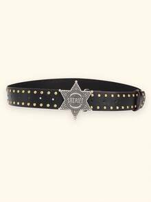 1pc Fashionable Punk-Style Wide Belt With Rivets For Women's Jeans Universal Belt - Belt - View 5